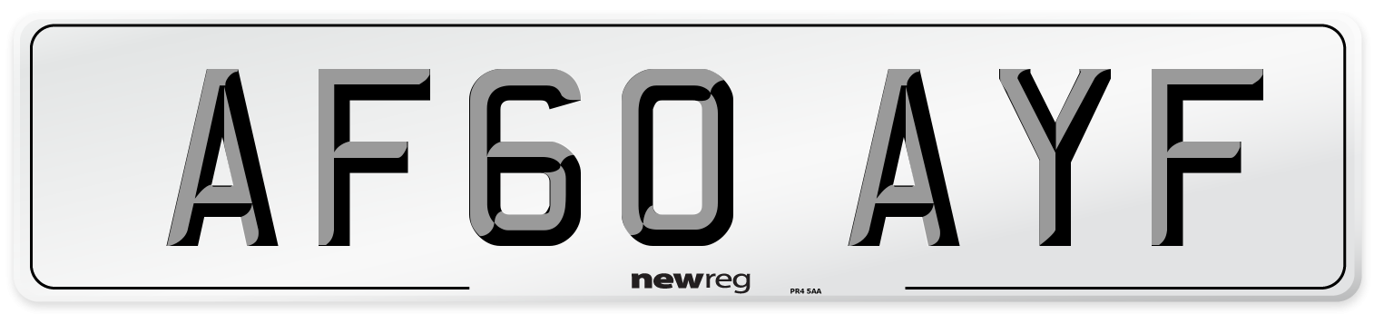 AF60 AYF Number Plate from New Reg